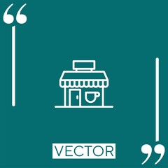 coffee shop vector icon Linear icon. Editable stroked line