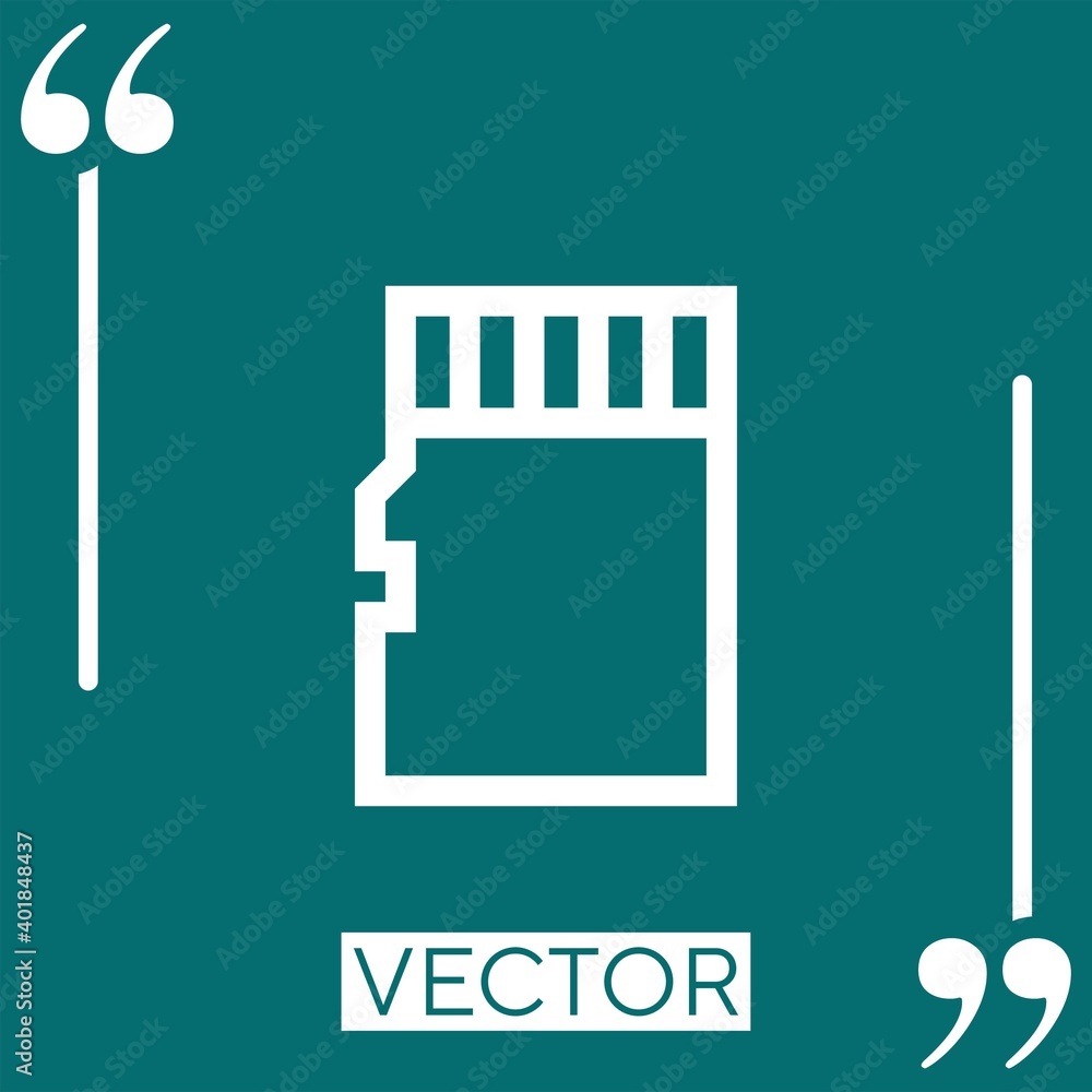 Poster memory card vector icon linear icon. editable stroked line