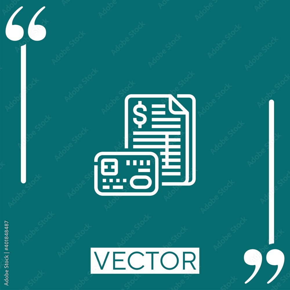 Poster payment vector icon linear icon. editable stroked line