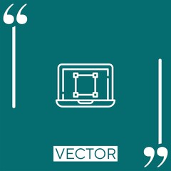 laptop vector icon Linear icon. Editable stroked line