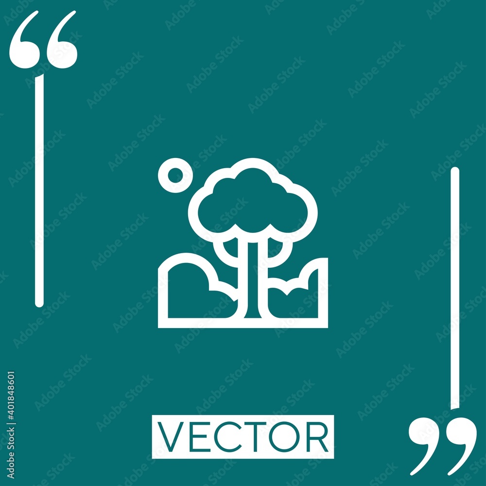 Poster tree vector icon linear icon. editable stroked line