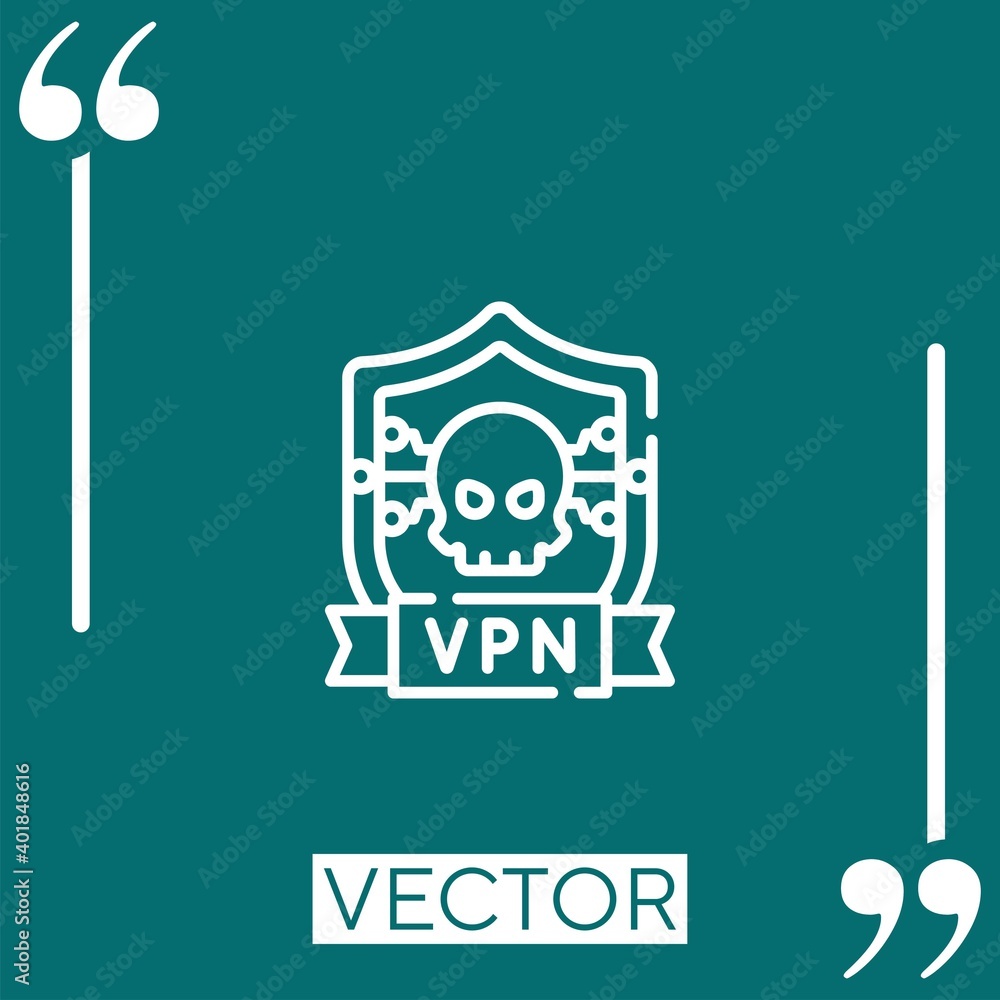 Poster vpn vector icon linear icon. editable stroked line