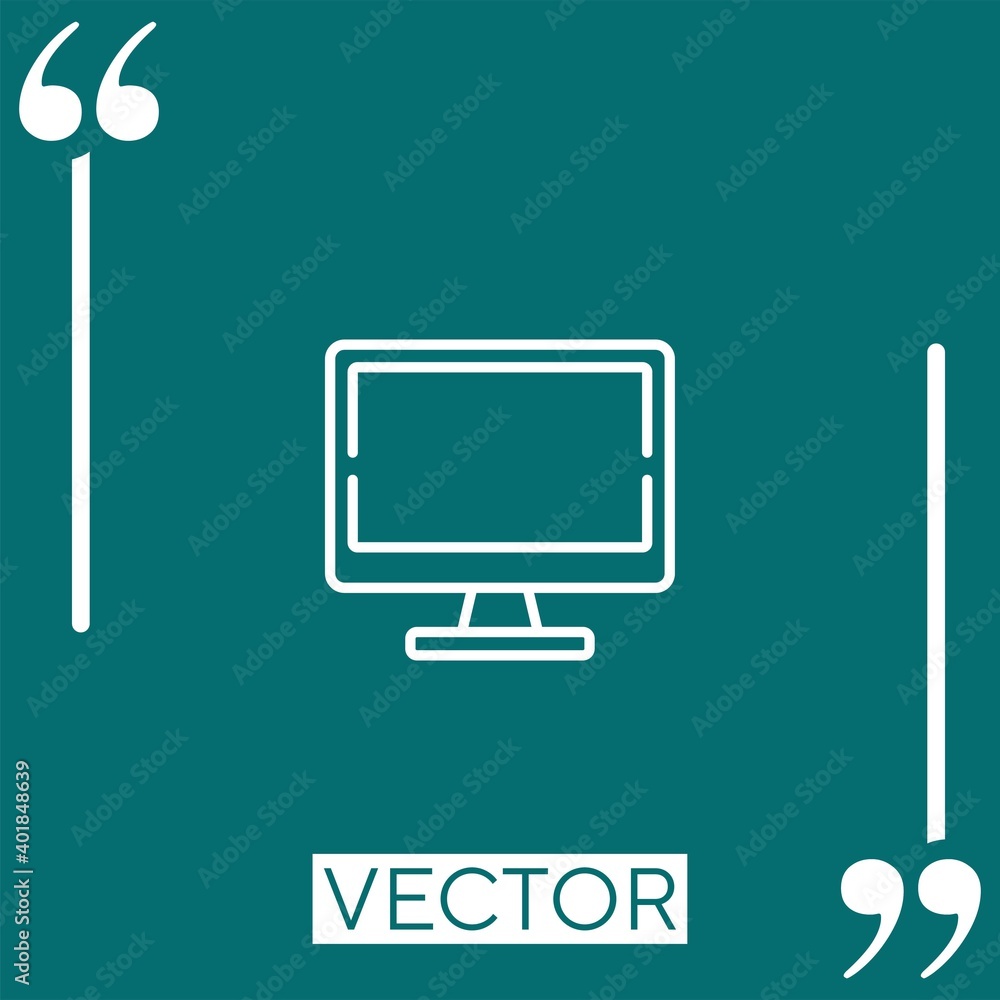 Poster monitor vector icon linear icon. editable stroked line