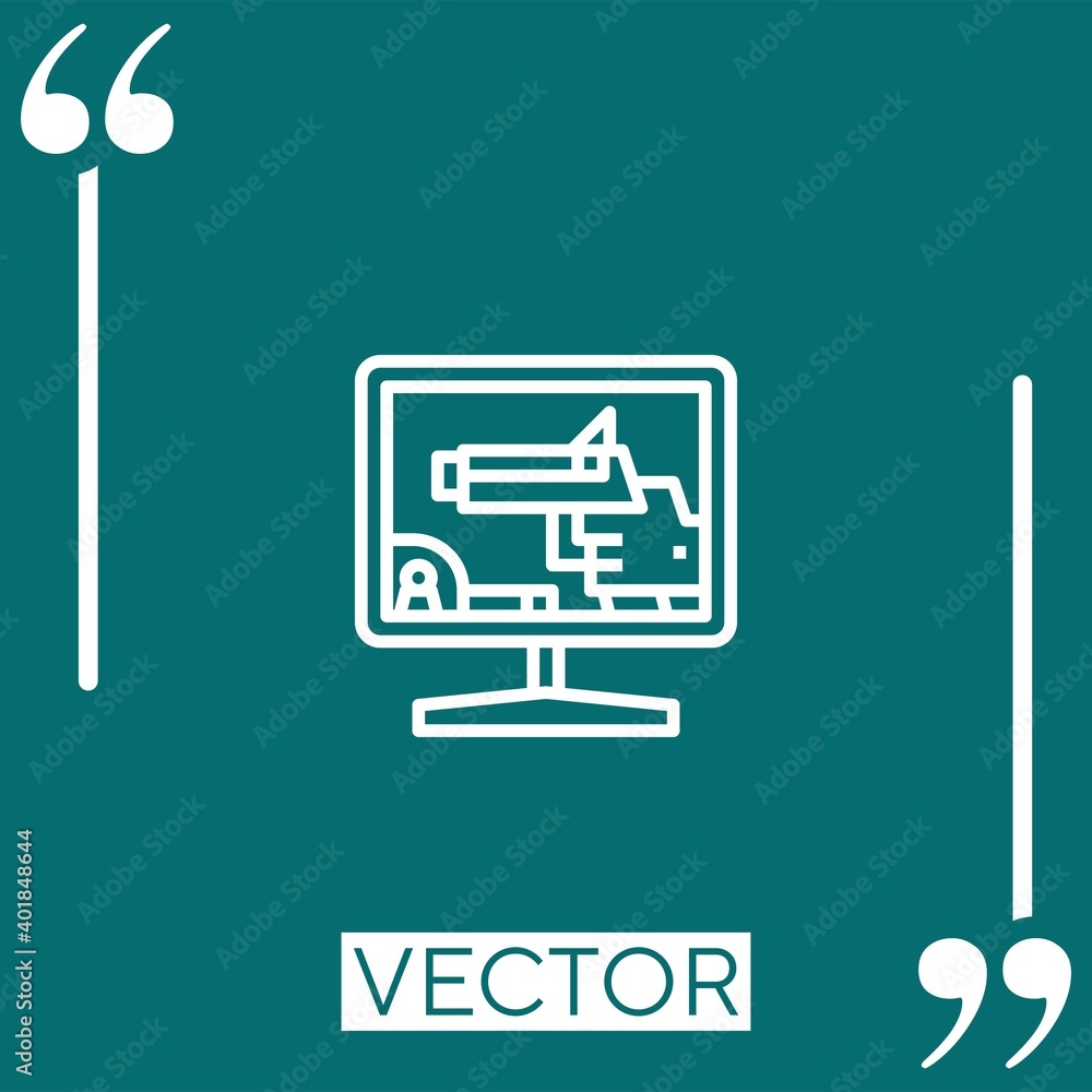 Poster shooting game vector icon linear icon. editable stroked line