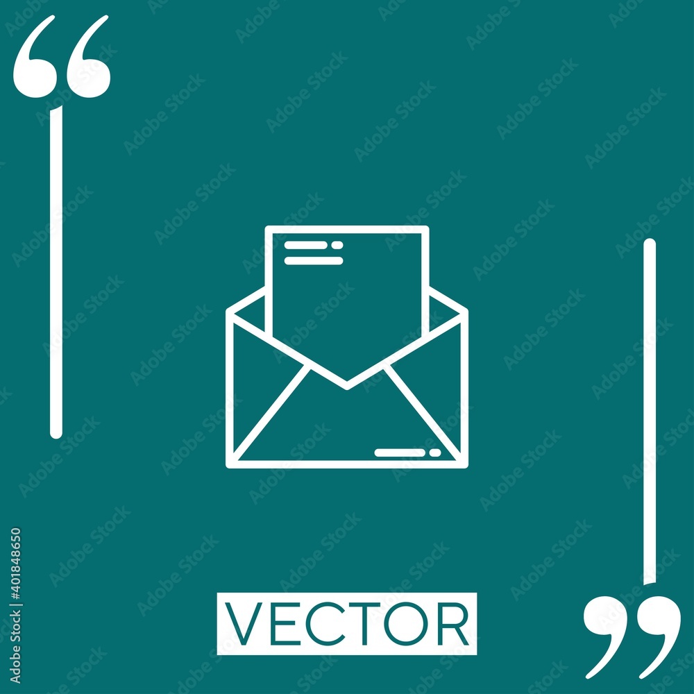 Poster email vector icon linear icon. editable stroked line