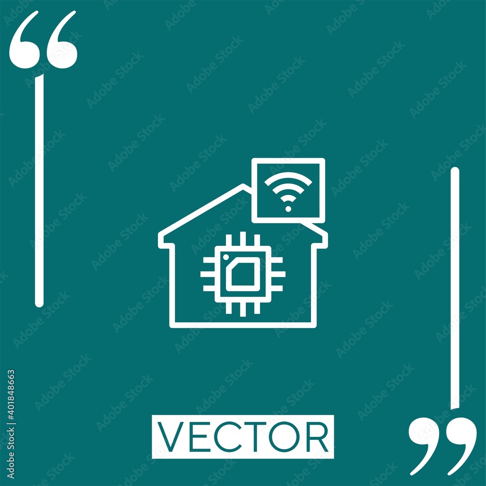 Poster house vector icon linear icon. editable stroked line