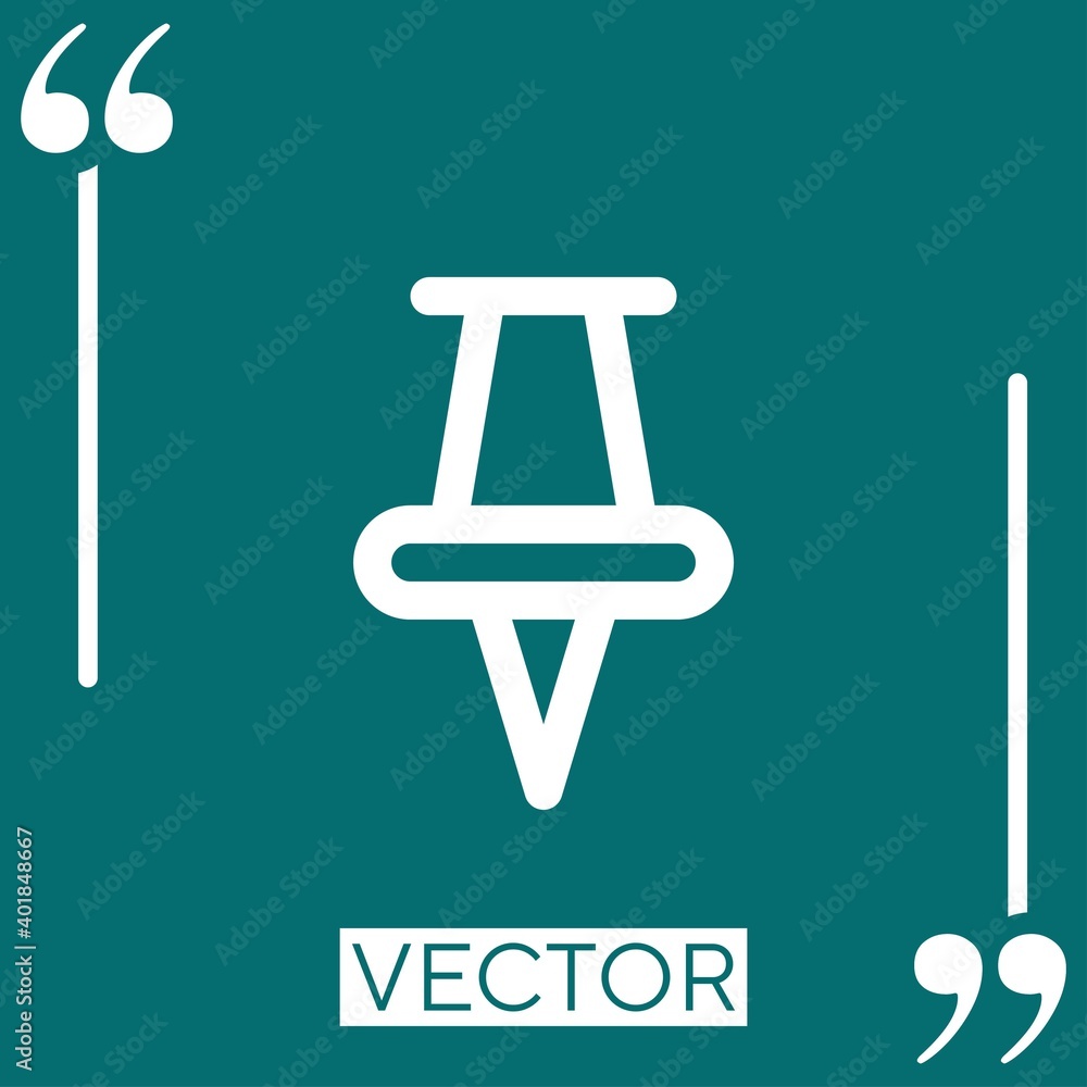 Poster pin vector icon linear icon. editable stroked line