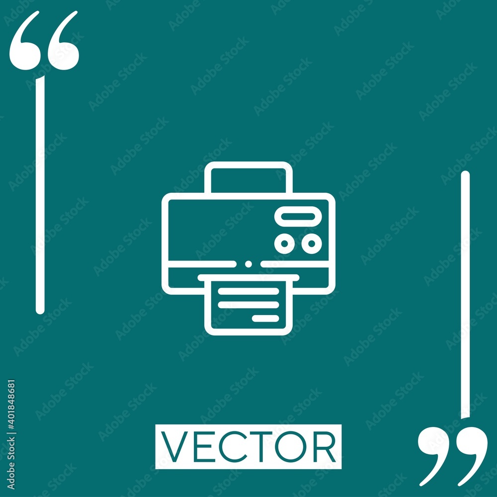 Poster printer vector icon linear icon. editable stroked line