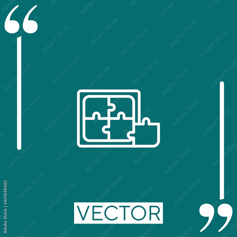 Poster puzzle game vector icon linear icon. editable stroked line