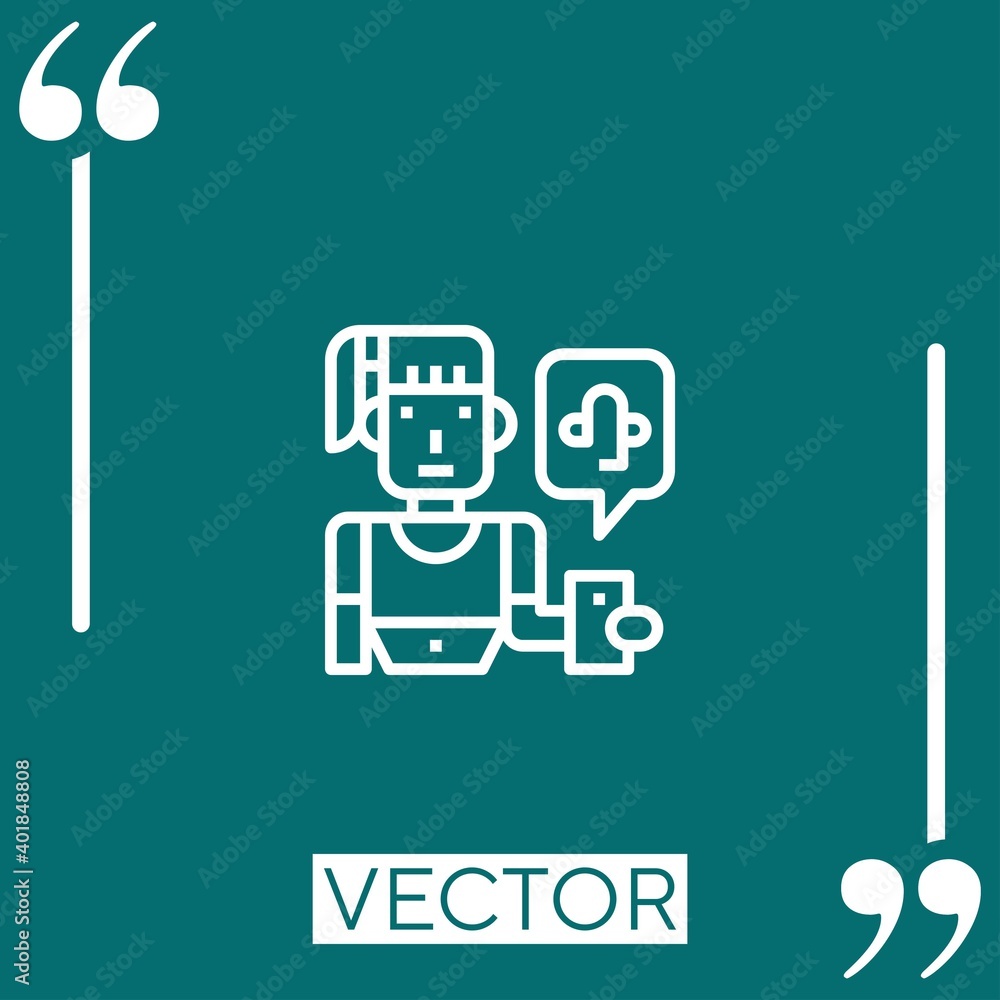 Poster videocall vector icon linear icon. editable stroked line