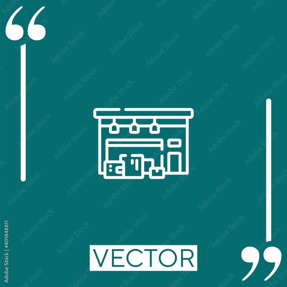 Poster warehouse vector icon linear icon. editable stroked line