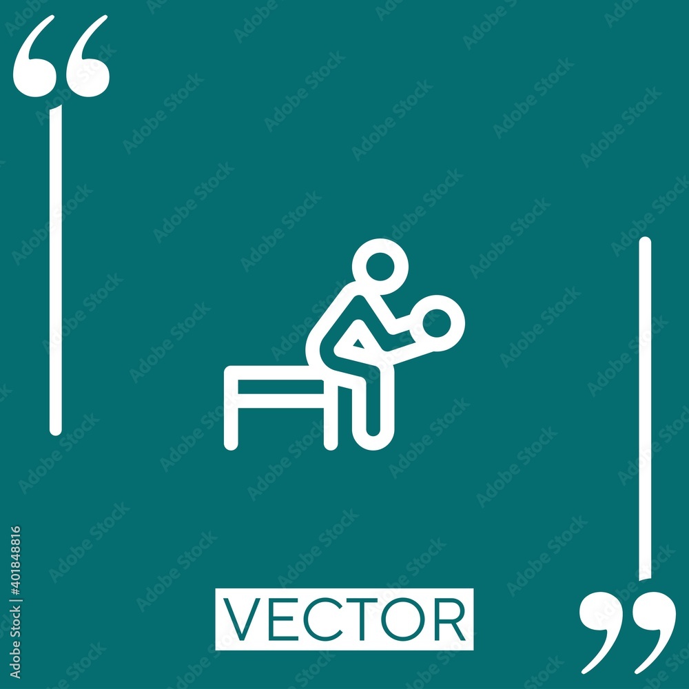 Poster weightlifting vector icon linear icon. editable stroked line