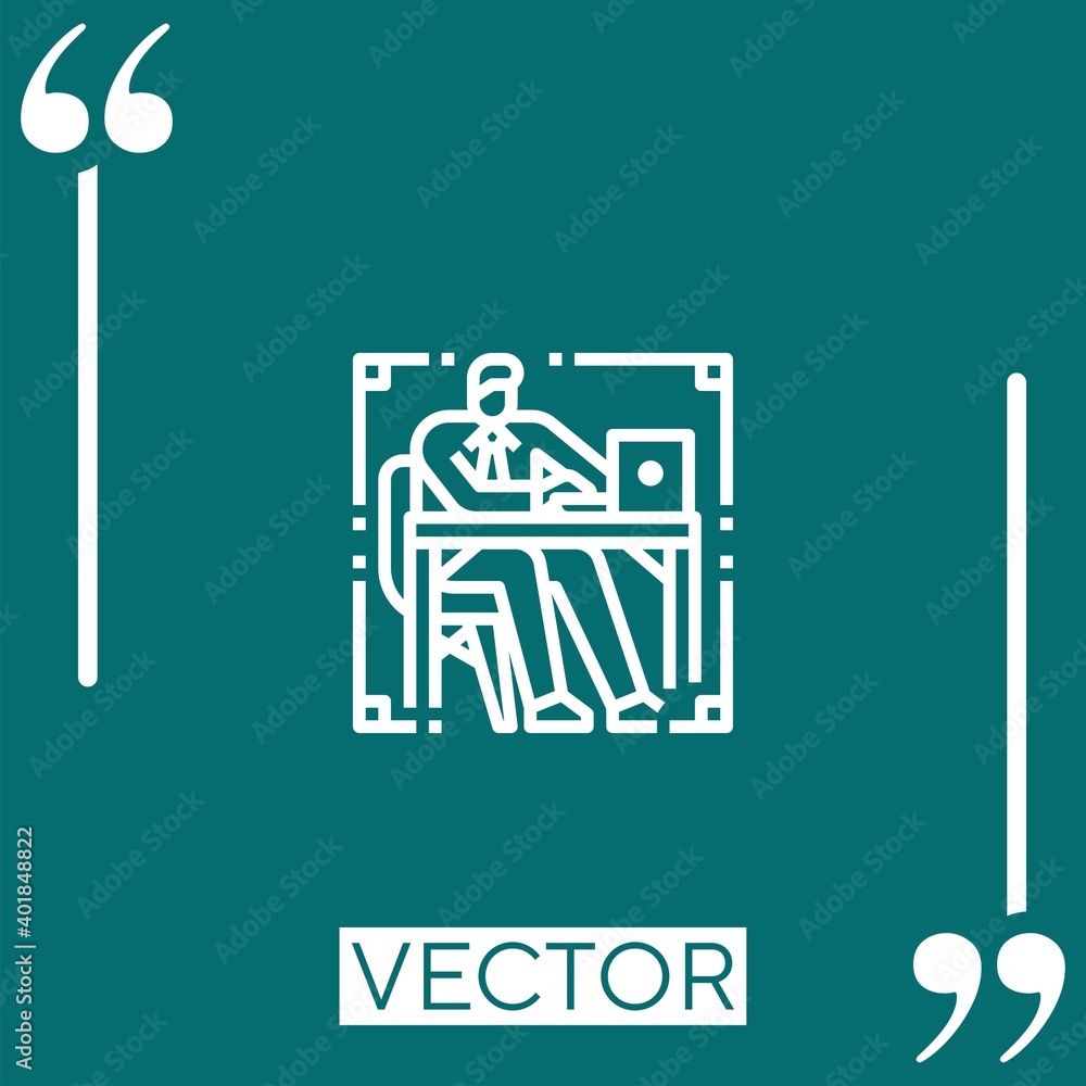 Poster workspace vector icon linear icon. editable stroked line