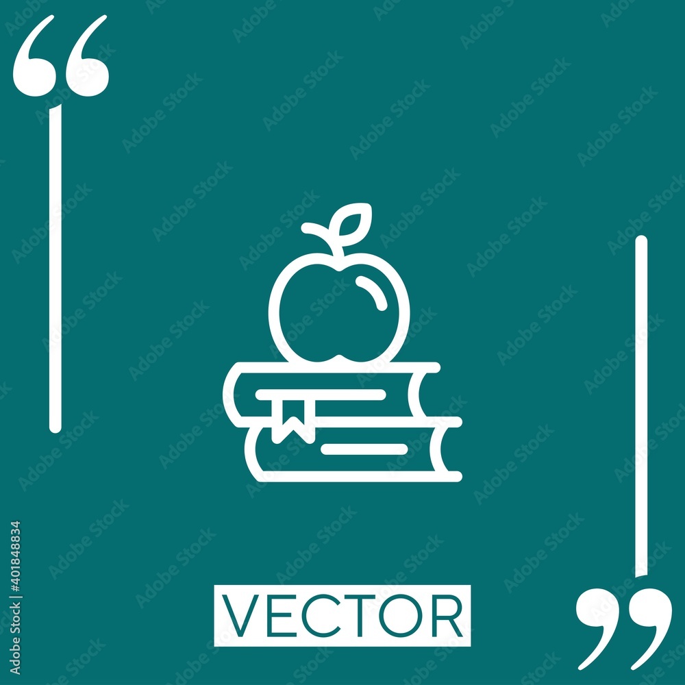 Poster apple vector icon linear icon. editable stroked line