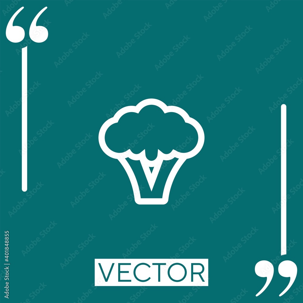 Poster broccoli vector icon linear icon. editable stroked line