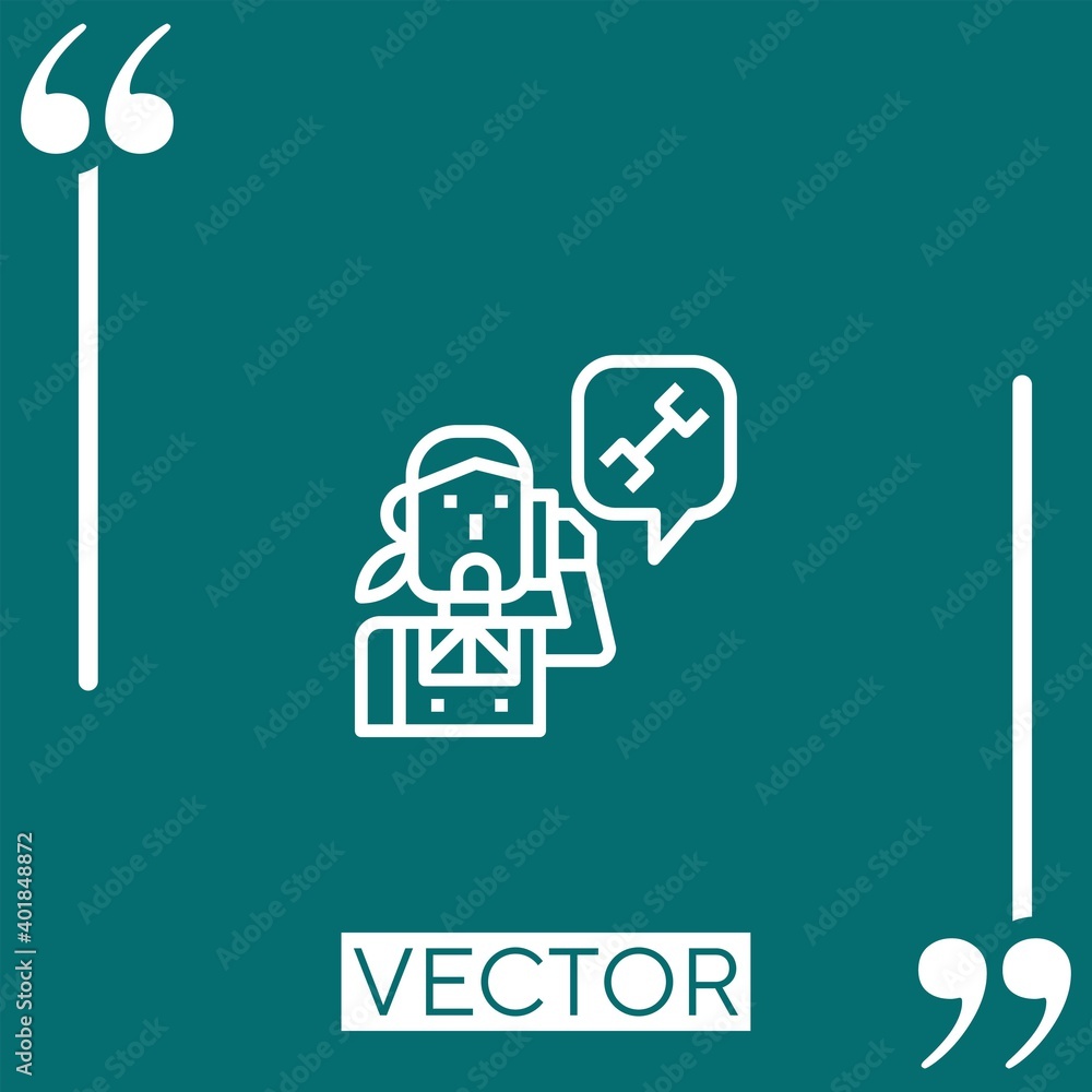 Poster call vector icon linear icon. editable stroked line