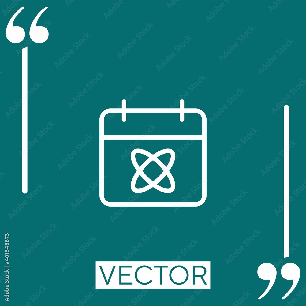 Poster calendar vector icon linear icon. editable stroked line