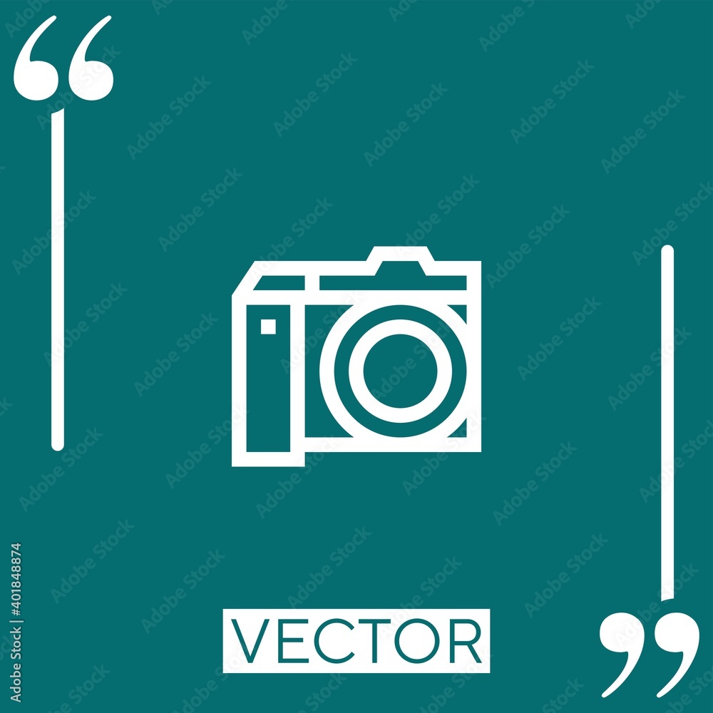 Poster camera vector icon linear icon. editable stroked line