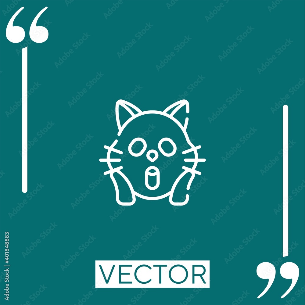 Poster cat vector icon linear icon. editable stroked line