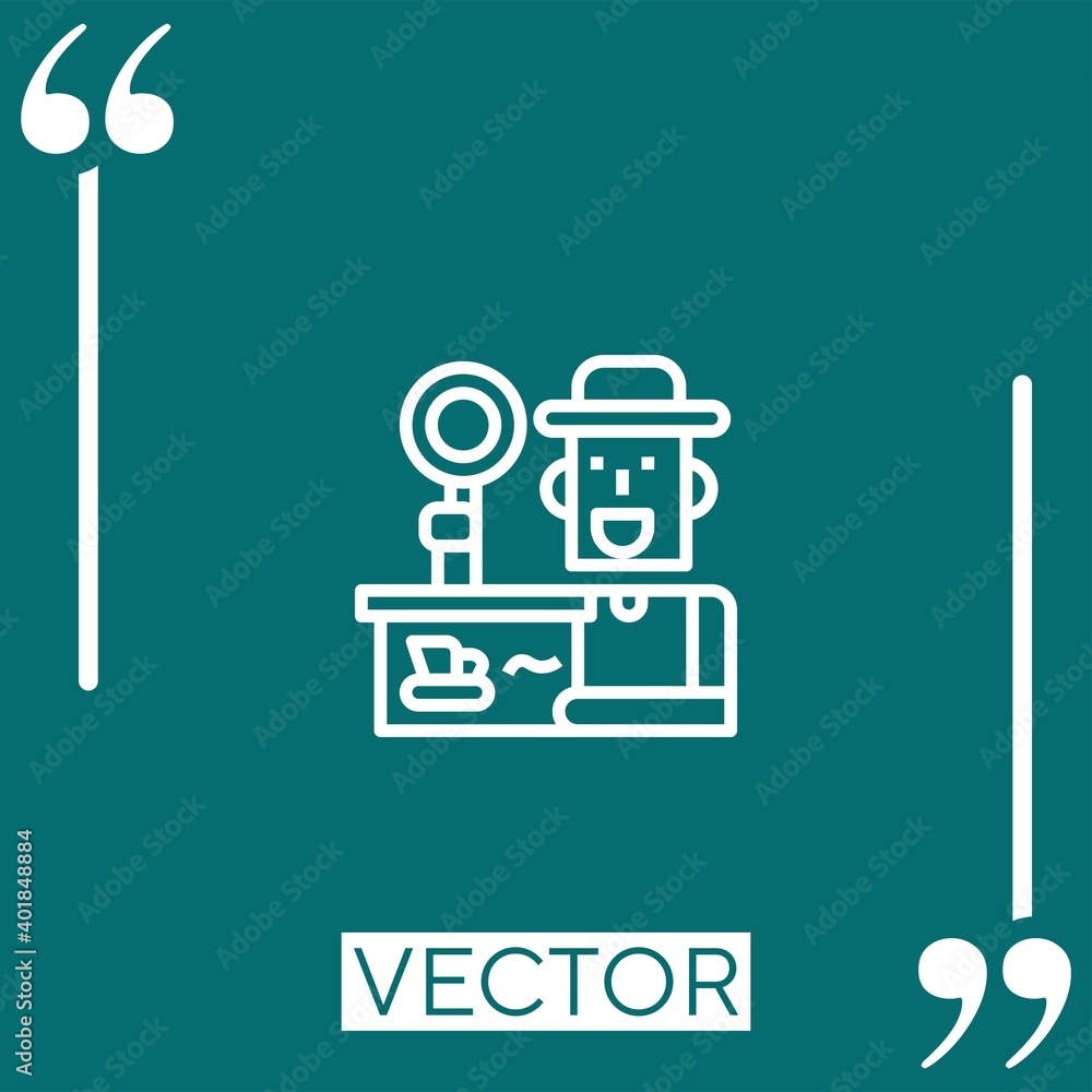 Poster catching vector icon linear icon. editable stroked line