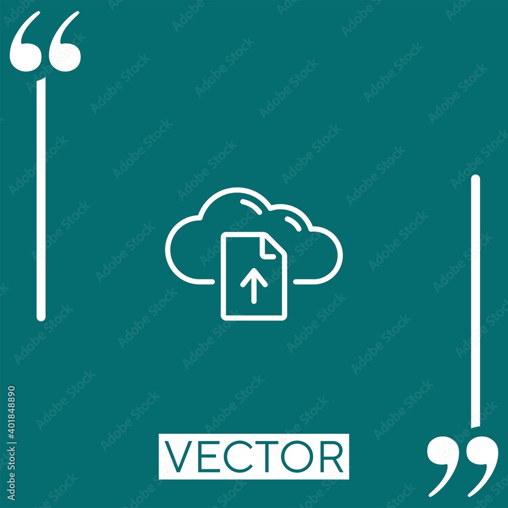 Poster cloud computing vector icon linear icon. editable stroked line