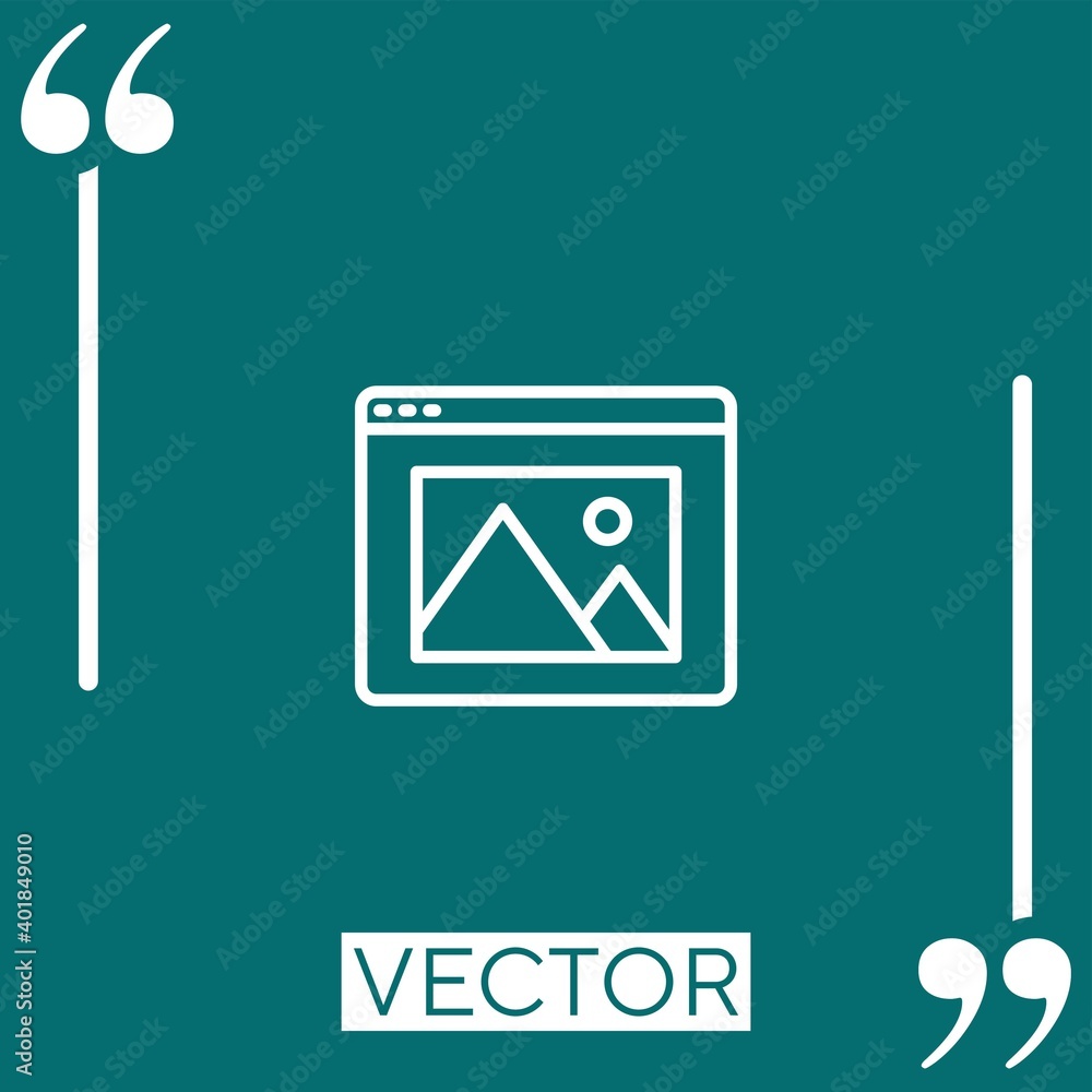 Poster image vector icon linear icon. editable stroked line