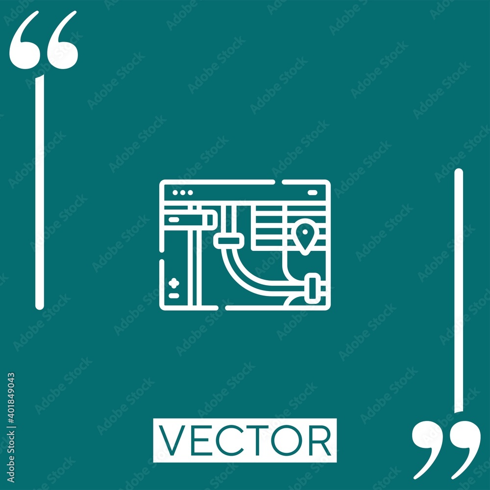Poster map vector icon linear icon. editable stroked line