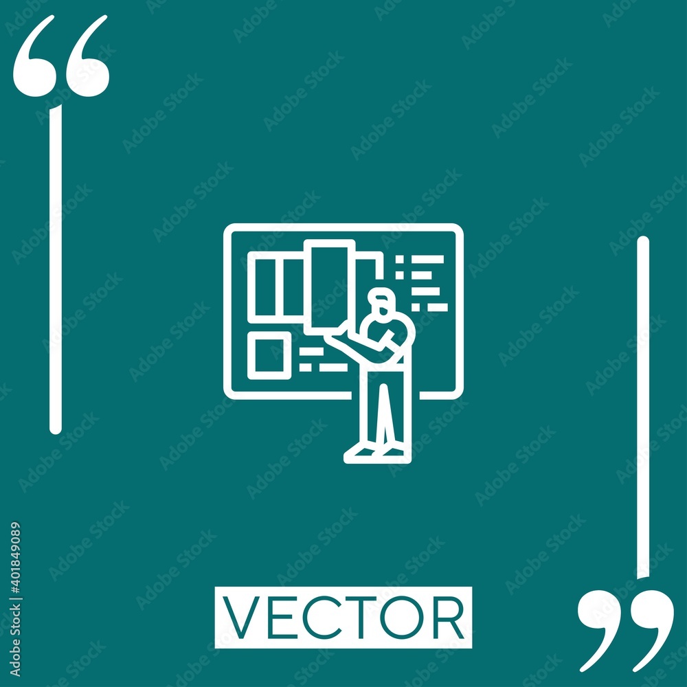 Poster planner vector icon linear icon. editable stroked line