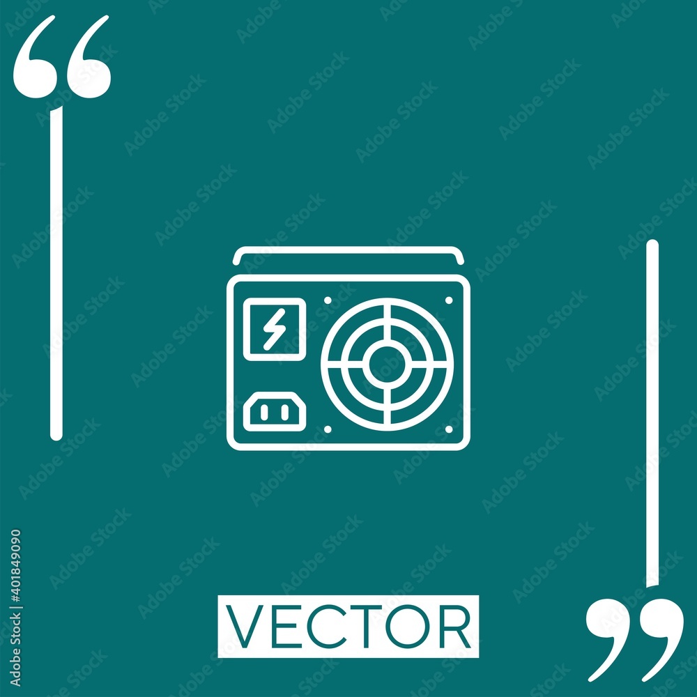 Poster power vector icon linear icon. editable stroked line