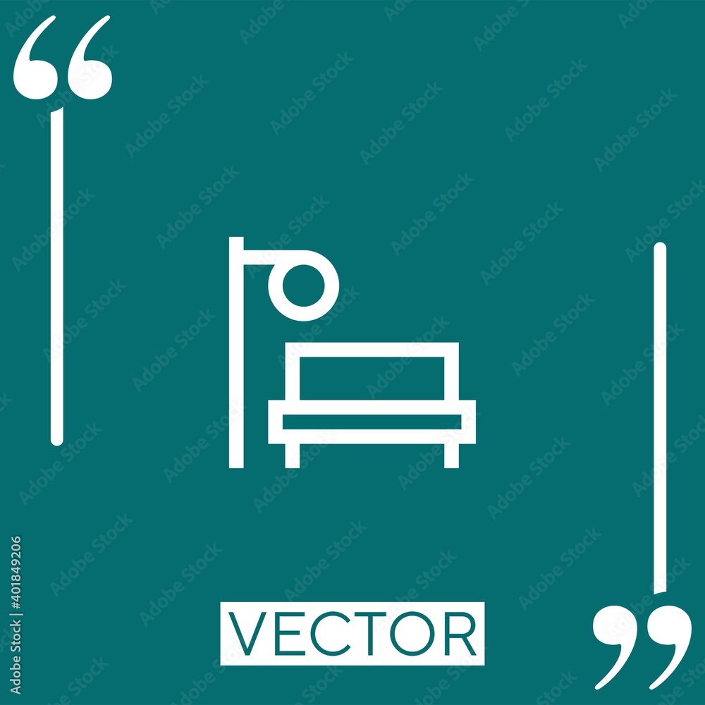 Poster train stop vector icon linear icon. editable stroked line
