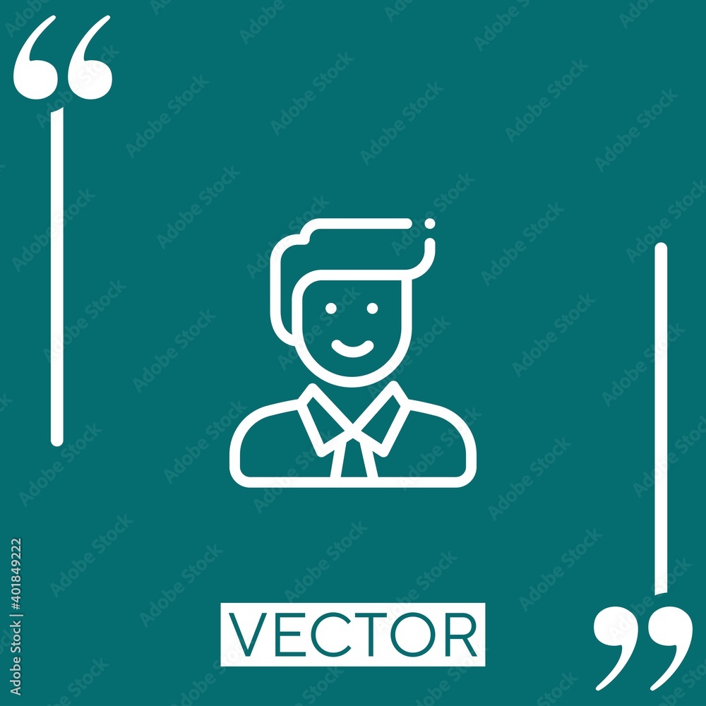 Poster user vector icon linear icon. editable stroked line
