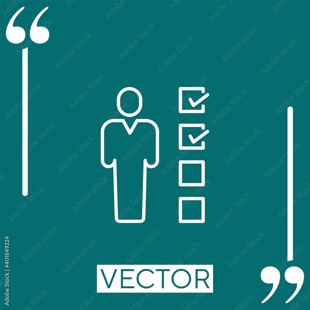Poster user linear icon. editable stroke line