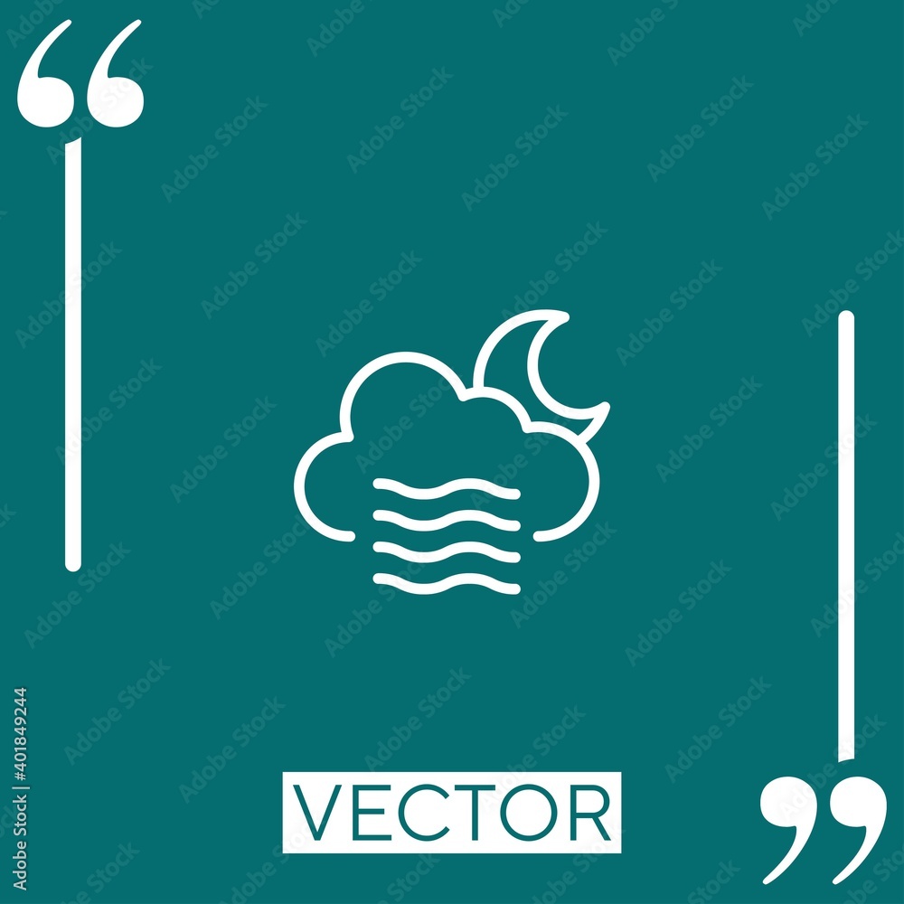 Poster windy vector icon linear icon. editable stroked line