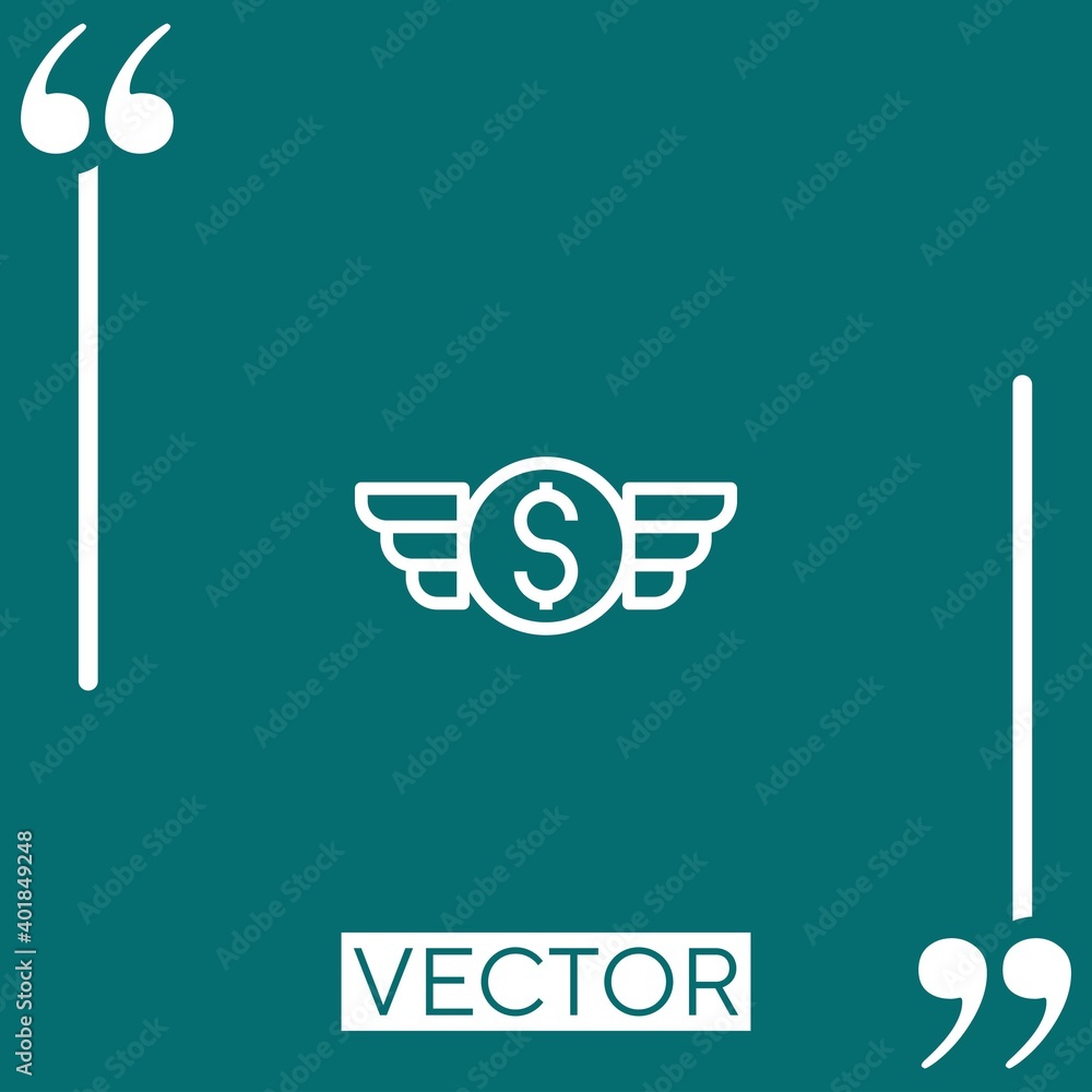 Poster wing vector icon linear icon. editable stroked line