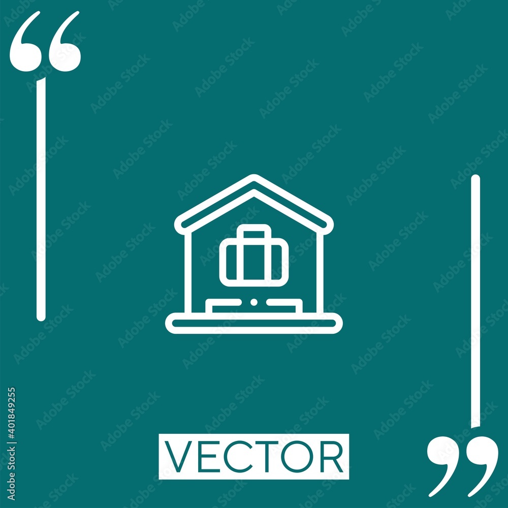 Poster work from home vector icon linear icon. editable stroked line