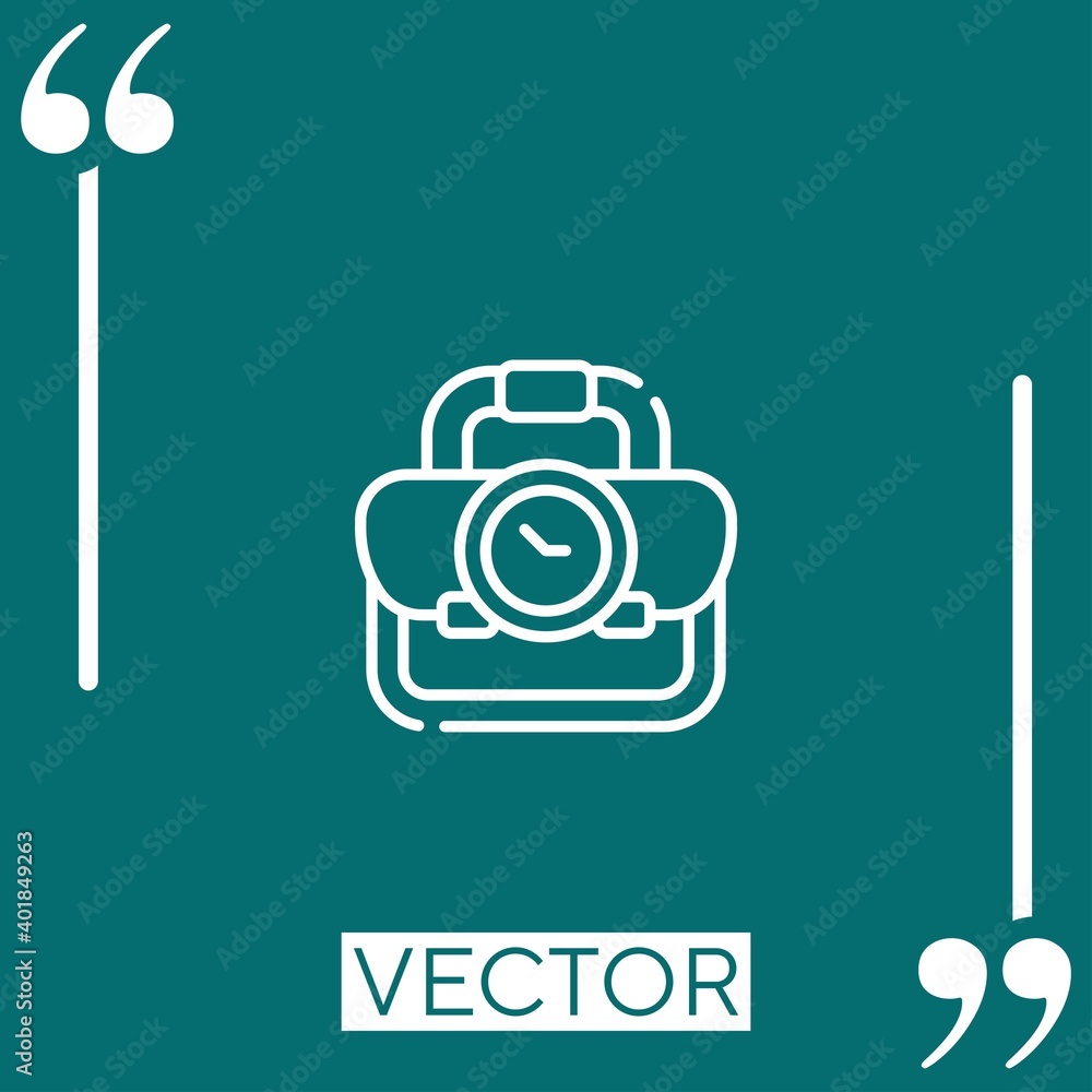 Poster work time vector icon linear icon. editable stroked line