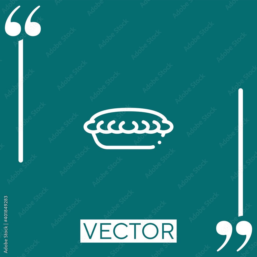 Aufkleber apple pie vector icon linear icon. editable stroked line