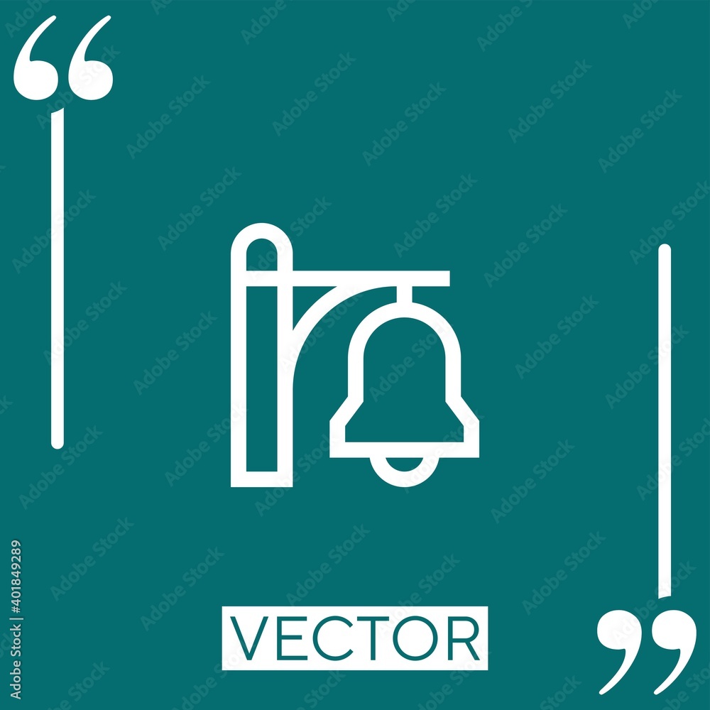 Poster bell vector icon linear icon. editable stroked line