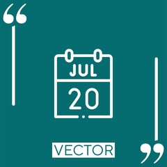 th july vector icon Linear icon. Editable stroked line