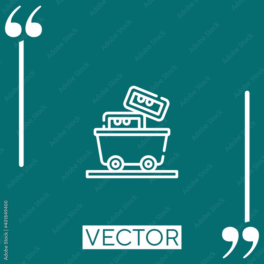 Poster data mining vector icon linear icon. editable stroked line