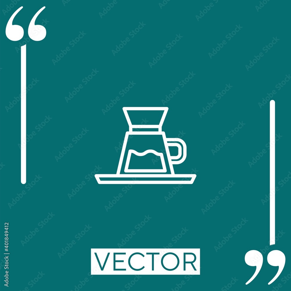 Poster dripper vector icon linear icon. editable stroked line