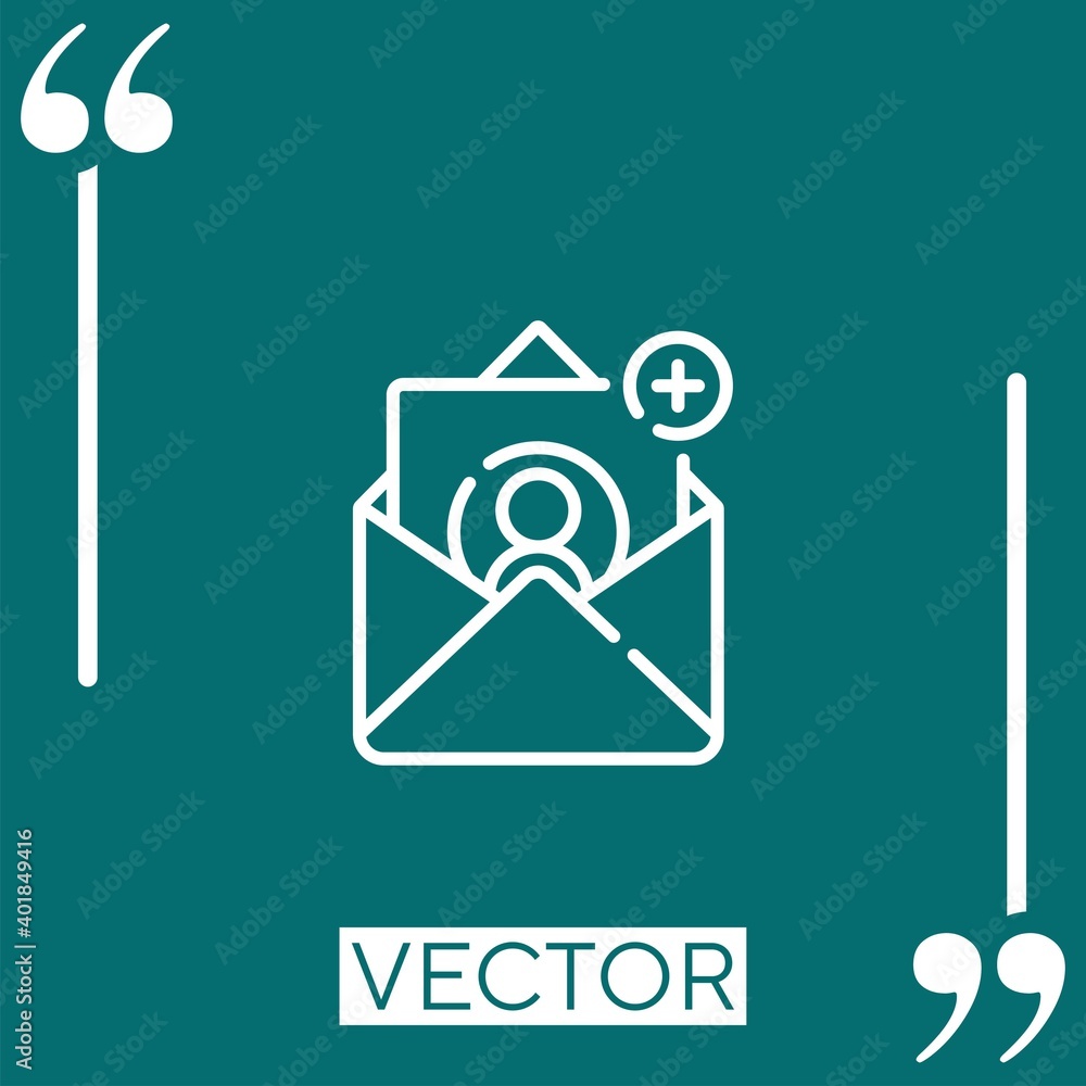 Poster email vector icon linear icon. editable stroked line
