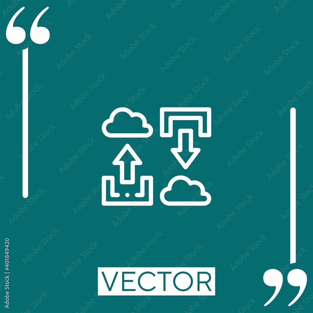 Poster file sharing vector icon linear icon. editable stroked line