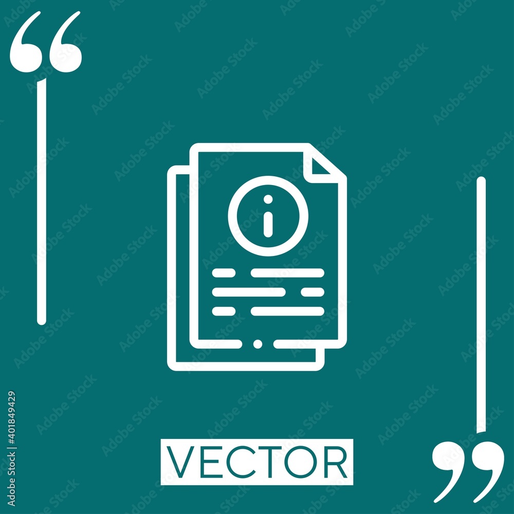 Poster file vector icon linear icon. editable stroked line