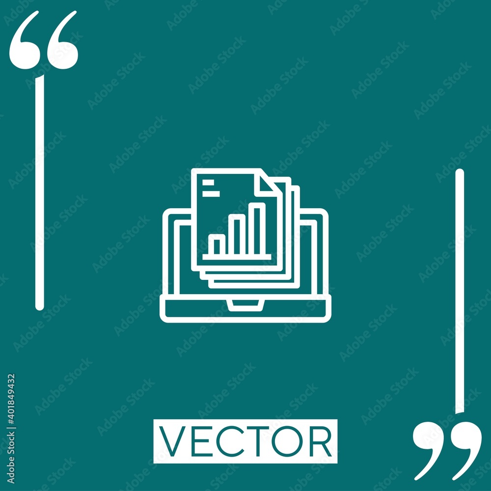 Poster files vector icon linear icon. editable stroked line