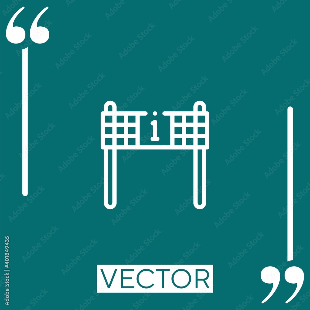 Poster finish line vector icon linear icon. editable stroked line