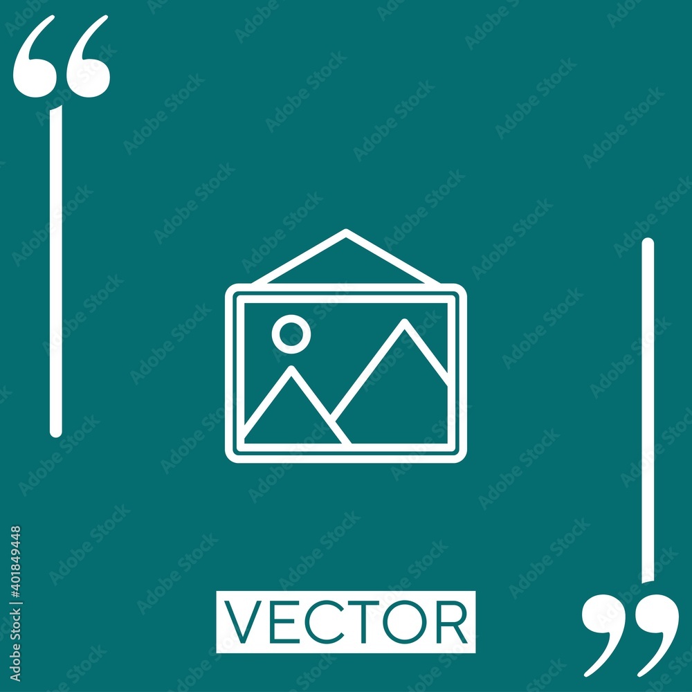 Poster frame vector icon linear icon. editable stroked line