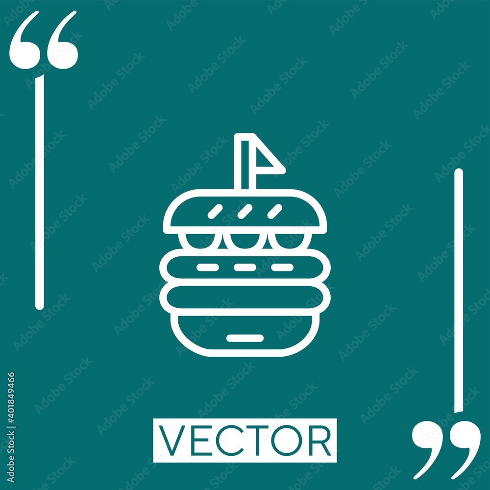 Poster hamburger vector icon linear icon. editable stroked line