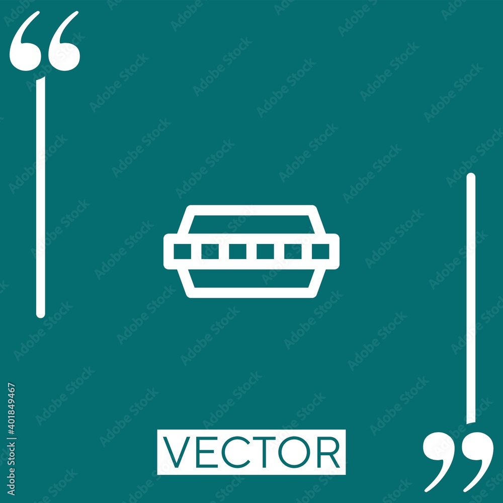 Poster harmonica vector icon linear icon. editable stroked line
