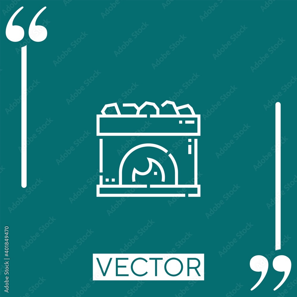 Poster heater vector icon linear icon. editable stroked line
